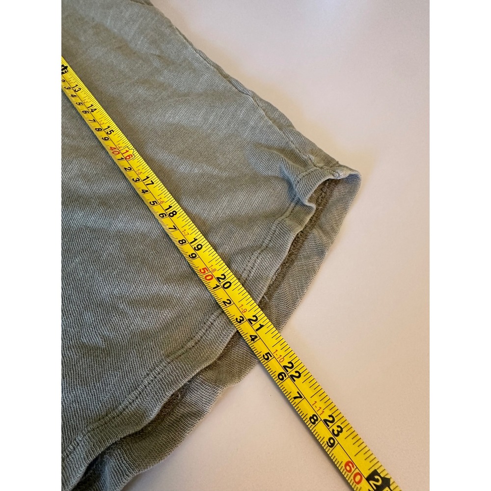 Dear John Anaya Notch Neck Slub Short Sleeve T-Shirt in Olive Green | Size Small - Picture 9 of 10